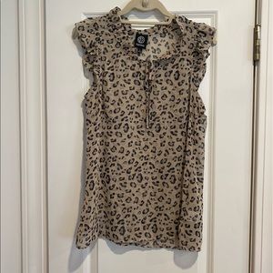 Cheetah Print Short Sleeve Blouse